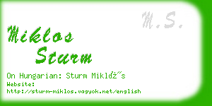 miklos sturm business card